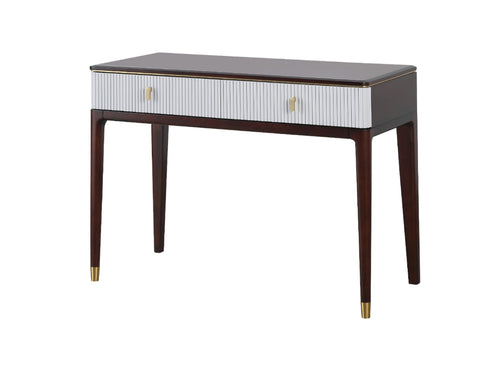 2 Drawer Dressing Table - White And Warm Brown Finish